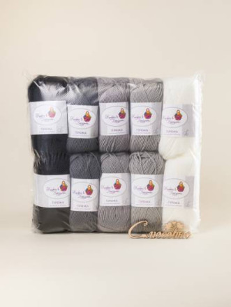 Пряжа «Алетта» набор «Графитовый стиль»